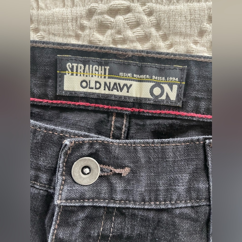 Old Navy Men's Black Straight Built-In Flex Jeans 36x31 - Picture 8 of 9